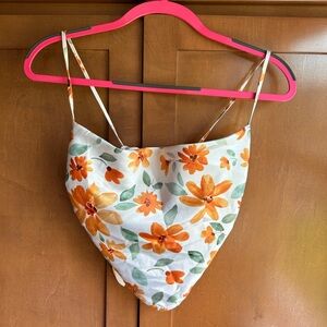 Floral Tie Scarf Toe Top